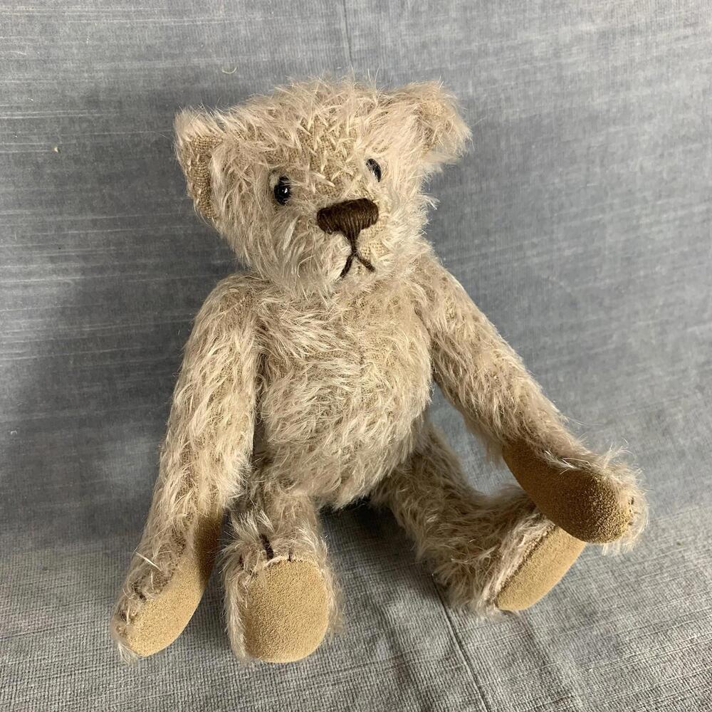 Knickerbocker 8” Mohair Teddy Bear Tan Plush Vintage Style Jointed Collectible